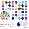 375Pcs 15 Colors Round Natural White Jade Beads and Elastic Thread DIY-SZ0004-21-2