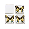 Butterfly Printed Glass Square Cabochons X-GGLA-N001-15mm-C28-2