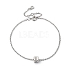 Brass Micro Pave Clear Cubic Zirconia Charms Bracelets BJEW-JB05400-03-1