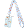Plastic ID Card Sleeve with Polyester Lanyard Strap AJEW-WH20017-33D-1