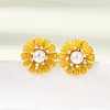Brass Enamel Stud Earrings KK-CBA8324-27G-02-3