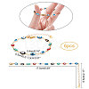 Brass Enamel Evil Eye Link Bracelets BJEW-NB0001-03-2
