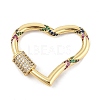 Brass Micro Pave Cubic Zirconia Keychain Clasps KK-P299-09A-G-1