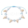 Dyed Natural White Jade Braided Bead Bracelets BJEW-JB10358-01-1