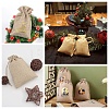 Polyester Imitation Burlap Packing Pouches Drawstring Bags ABAG-BBC0001-02B-01-7