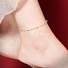 925 Sterling Silver Satellite Chain Anklet JA193A-7