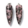 Natural Rhodonite Pointed Pendants G-D040-01P-B14-2