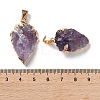 Raw Rough Natural Amethyst Pendants G-T073-23G-01-3