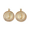 Brass Micro Pave Clear Cubic Zirconia Pendants KK-G439-09G-2