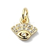 Eye Theme Brass Micro Pave Cubic Zirconia Charms KK-H475-58G-02-1