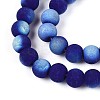 Frosted Opaque Glass Beads Strands GLAA-T032-P6mm-MBB03-3