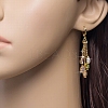 Real 18K Gold Plated Brass Cubic Zirconia Tassels Dangle Hoop Earrings EJEW-EE0001-185-4