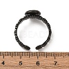 Flower 304 Stainless Steel Cuff Ring Components STAS-P454-05A-B-3