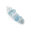 3Pcs Natural Aquamarine & Flower Amazonite & Synthetic Stone Chip Beaded Constellation Pendants PALLOY-JF03043-11-4