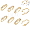 8Pcs Rack Plating Brass Micro Pave Clear Cubic Zirconia Twister Clasps ZIRC-WR0001-04G-1