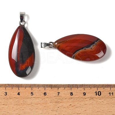Natural Red Banded Agate Pendants GG-CBACB71-02P-01-1