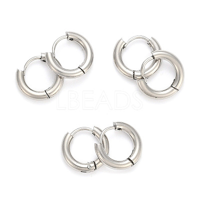 304 Stainless Steel Huggie Hoop Earrings EJEW-O087-06B-P-1