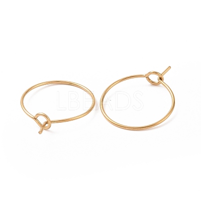 Ion Plating(IP) 316L Surgical Stainless Steel Hoop Earring Findings STAS-D164-01G-1