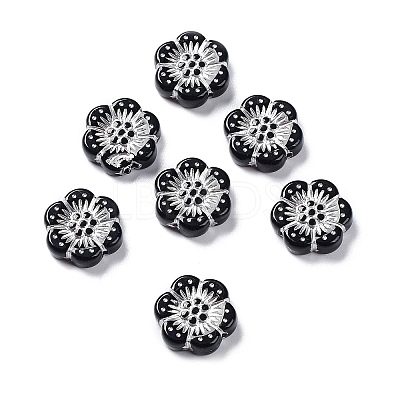 Black Opaque Acrylic Beads LS-OACR-G016-32B-1