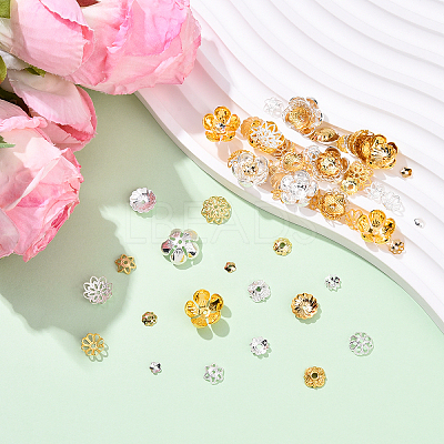 100Pcs 20 Styles Brass Bead Caps KK-YW0004-01-1