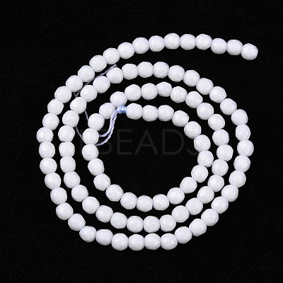Synthetic White Agate Beads Strands G-D419-4mm-01-1
