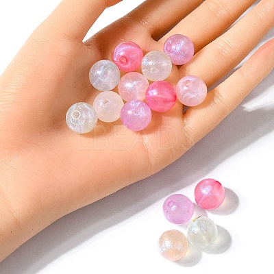 Rainbow Iridescent Plating Acrylic Beads MACR-YW0002-19D-1