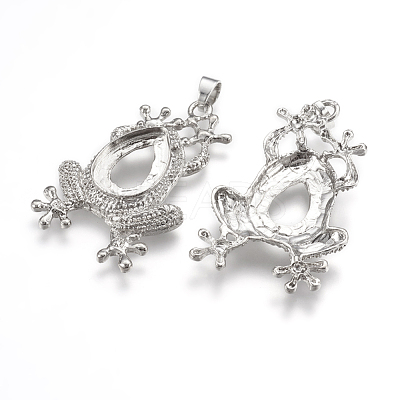 Alloy Pendant Cabochon Open Back Settings X-PALLOY-K099-09P-1