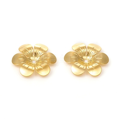 6-Petal Brass Bead Caps KK-I669-06G-1