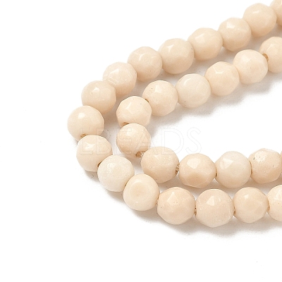 Natural Fossil Beads Strands G-K209-05D-4mm-1