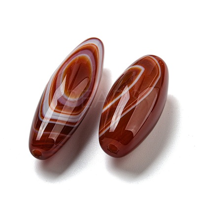 Natural Red Striped Agate/Banded Agate Beads Strands G-NH009-01-1