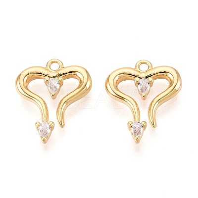 Brass Micro Pave Cubic Zirconia Pendants KK-N263-92B-G-1
