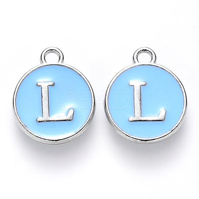 Platinum Plated Alloy Enamel Charms ENAM-S118-04L-P-1