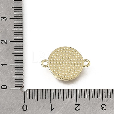 Natural White Shell Brass Flat Round Links Connector Charms KK-C262-03B-02G-1