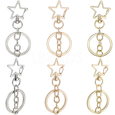 18Pcs 3 Style Alloy Keychain Clasps KEYC-SP0001-49D-1