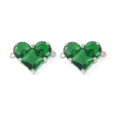 Brass Pave Cubic Zirconia Connector Charms KK-L208-04P-02-1