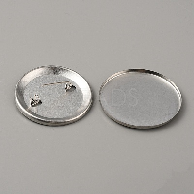 Flat Round Iron Badge Button Parts DIY-WH0297-15D-1