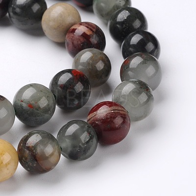Natural African Bloodstone Beads Strands X-G-L383-06-8mm-1
