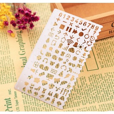 Non-Tarnish Stainless Steel Drawing Stencil X-DIY-WH0005-E-1