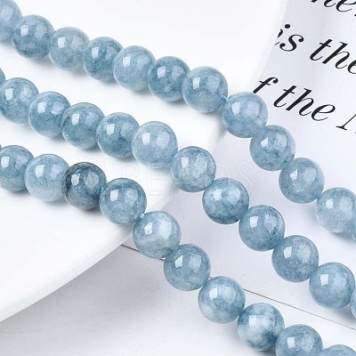 Dyed Natural Quartz Round Bead Strands X-G-R173-8mm-03-1