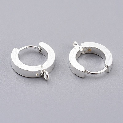 201 Stainless Steel Huggie Hoop Earrings Findings STAS-A167-01A-S-1