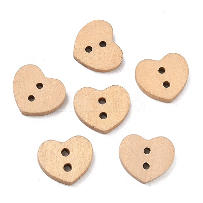 Lovely 2-hole Basic Sewing Button in Heart Shape NNA0Z9E-1