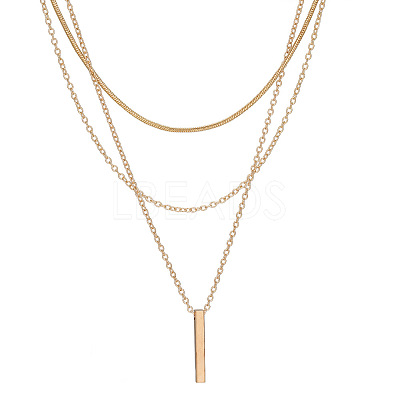 Alloy 3 Layer Necklaces for Women WG9523E-01-1