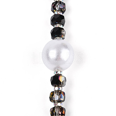 Acrylic & Glass & ABS Plastic Pearl & Alloy & Polymer Clay Pave Rhinestone Beads Strands MAK-T011-08M-1