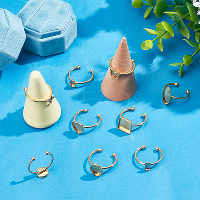 9Pcs 9 Styles 304 Stainless Steel Open Cuff Ring Findings STAS-AR0002-20-1