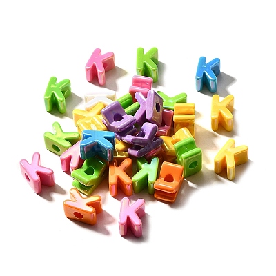 UV Plating Opaque Acrylic European Beads SACR-Z007-01K-1