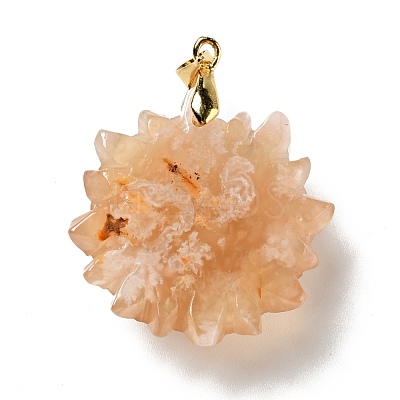 Natural Cherry Blossom Jasper Pendants G-E043-01A-10G-1