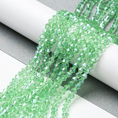 Transparent Electroplate Glass Beads Strands EGLA-A039-T3mm-A24-1