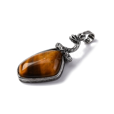 Natural Tiger Eye Pendants G-K338-42AS-05-1
