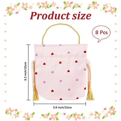 Heart Printed Cloth Drawstring Storage Bags ABAG-WH20010-20C-02-1