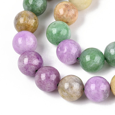Dyed Natural Quartz Beads Strands G-T139-10mm-94-1